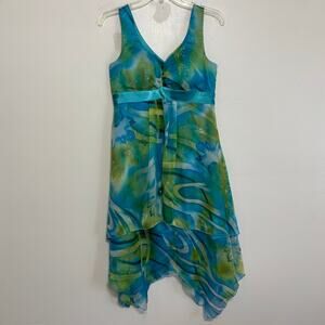 Ever-Pretty Watercolor Handkerchief Hem Dress Size 6
